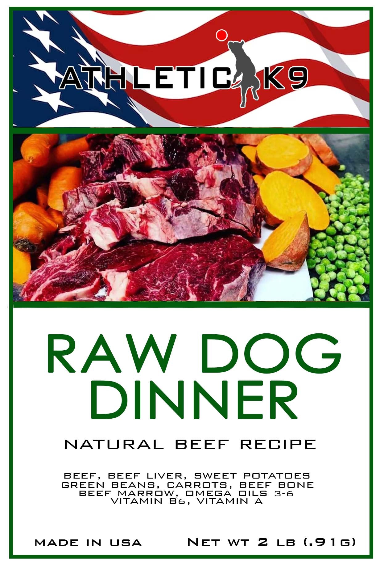 Farm Fresh Organic Beef Canine Raw Food 10 2lbs resealable pouches. 20lbs Box BEEF