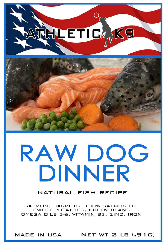 Wild caught Salmon Fresh Organic Canine Raw Food (10) 2lbs resealable pouches. 20lbs Box