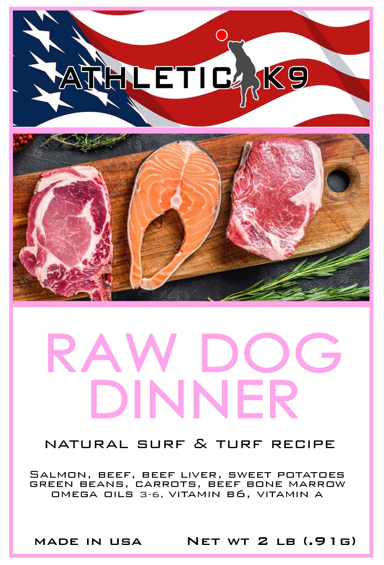 NEW Surf Turf Fresh Organic Canine Raw Food 10 Delaware Red