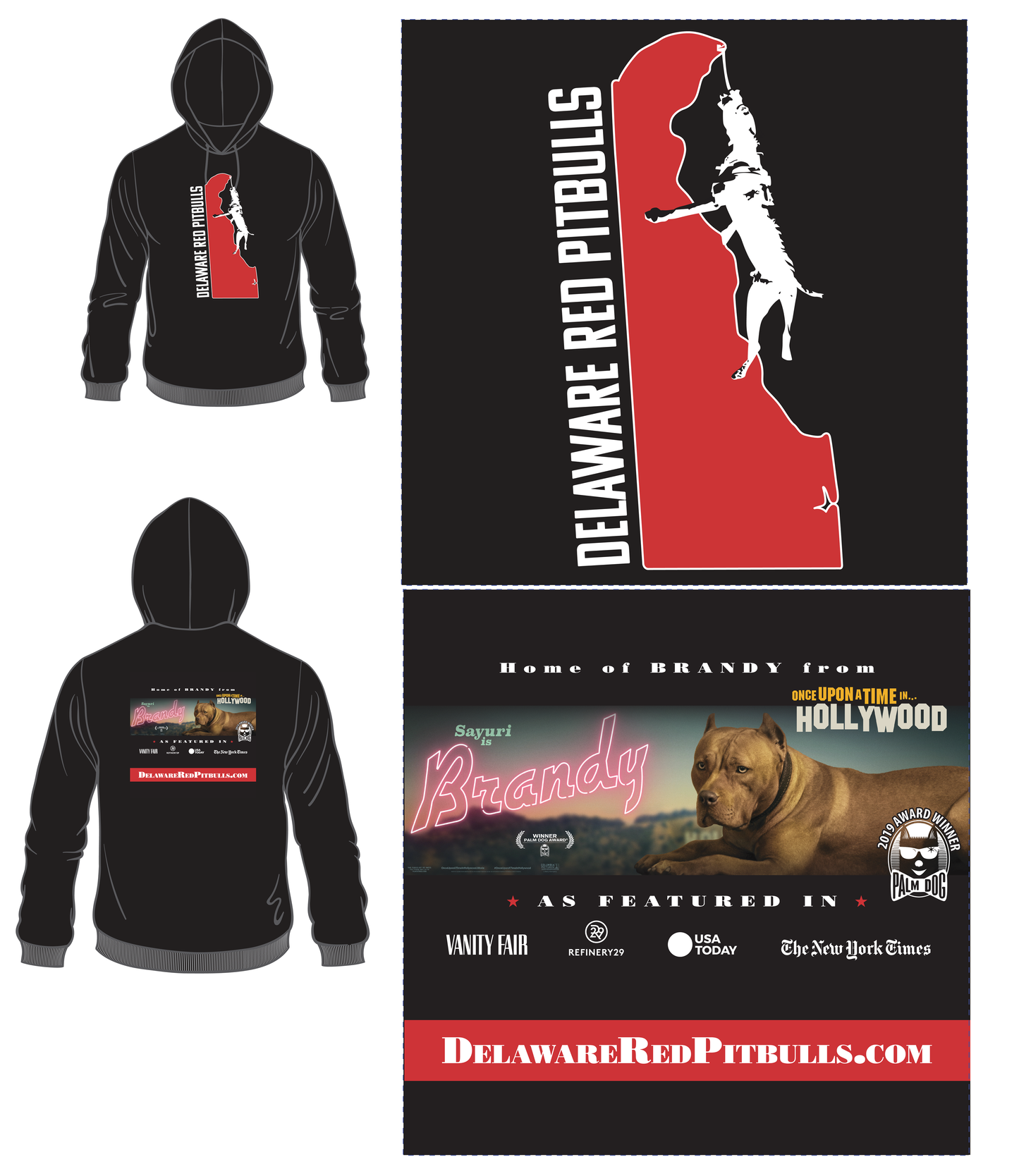 NEW exclusive Brandy the Pitbull TM/ DRP Hoodies* PRE ORDER *Champion shirts
