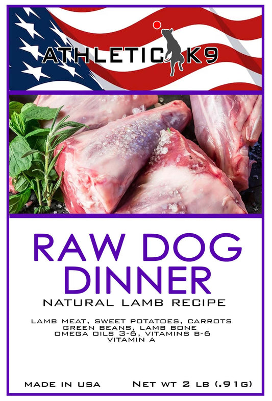 Farm Fresh Organic Lamb Canine Raw Food (10) 2lbs resealable pouches. 20lbs Box  ( LAMB )