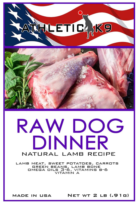Farm Fresh Organic Lamb Canine Raw Food (10) 2lbs resealable pouches. 20lbs Box ( LAMB )